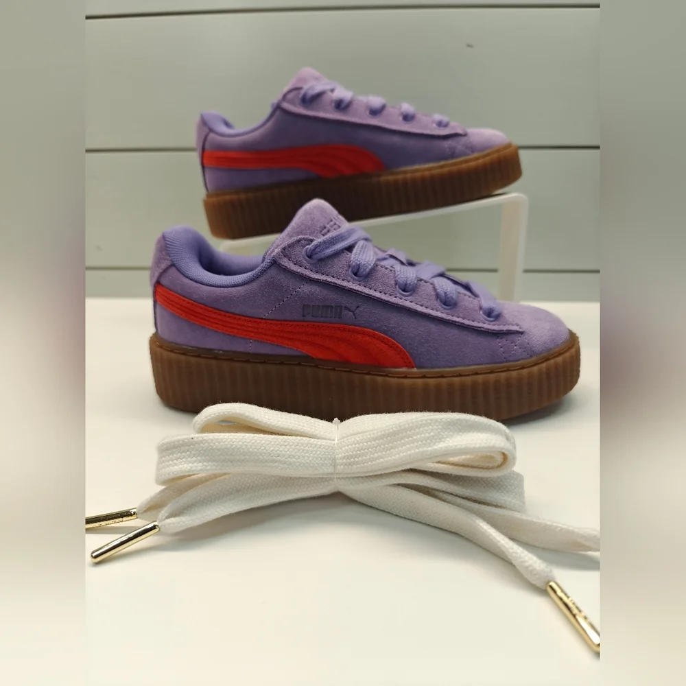 Puma Fenty Creeper Phatty Lavender Red Purple Suede Casual Sneakers Women's 7.5 - Picture 4 of 11